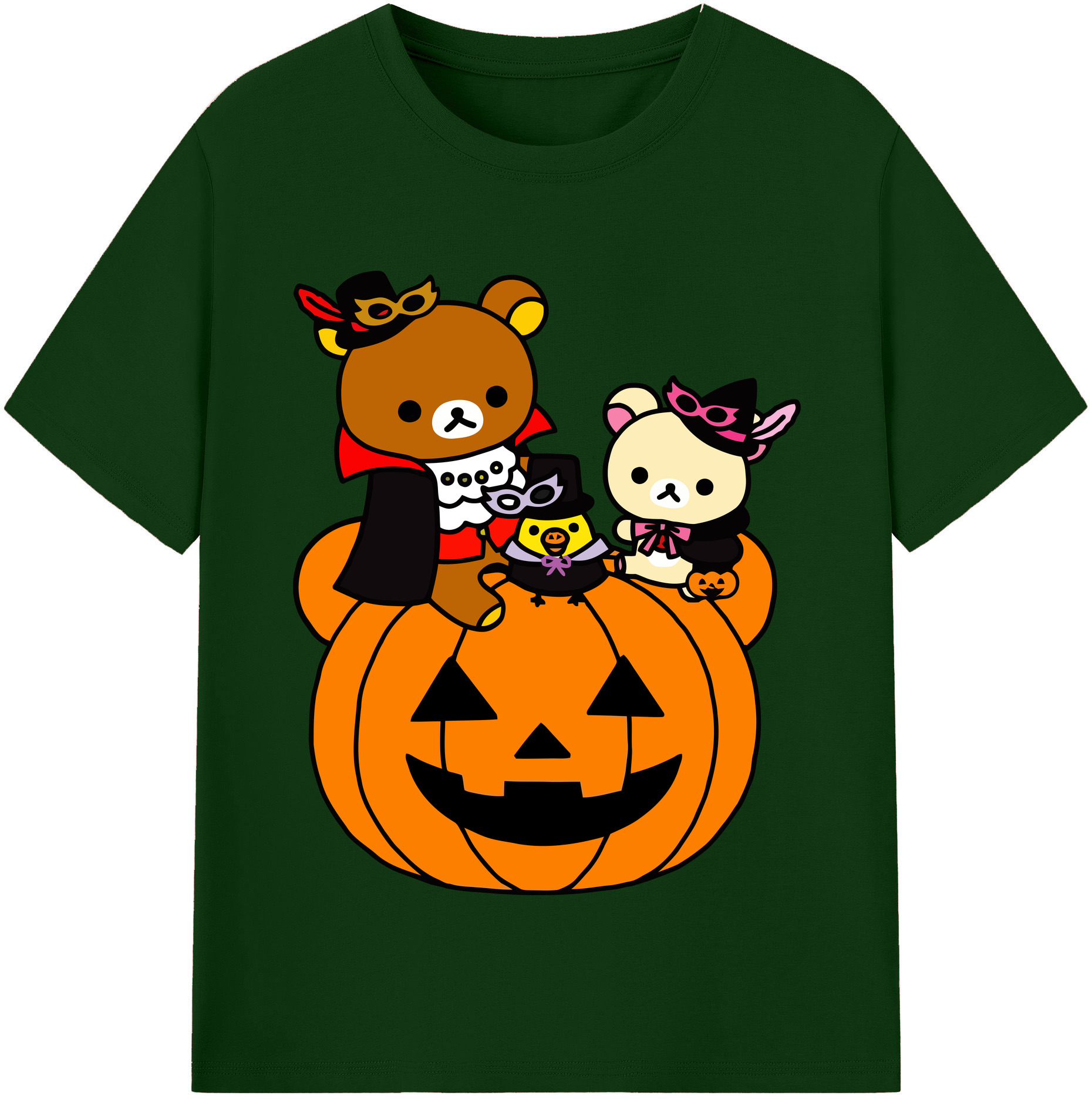 （画像用） リラックマ リラックマ キイロイトリ Rilakkuma Korilakkuma Kiiroitori 綿100％半袖Tシャツ（フロントプリント）